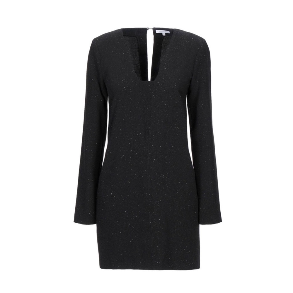 New! PATRIZIA PEPE Fly Logo Metallic Glitter Shimmering Sheath Mini Dress